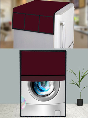JM Homefurnishings Front Loading Washing Machine  Cover(Width: 67 cm, Maroon)