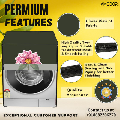 Amodori Front Loading Washing Machine  Cover(Width: 71 cm, Green, White)