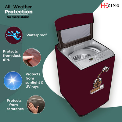 Hizing Top Loading Washing Machine  Cover(Width: 58 cm, Maroon)