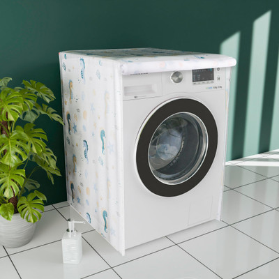 KUBER INDUSTRIES Top Loading Washing Machine  Cover(Width: 63 cm, White & Blue)