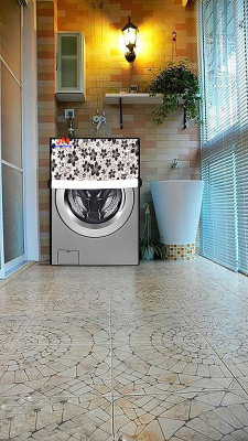 JM Homefurnishings Front Loading Washing Machine  Cover(Width: 63 cm, Black, Gray)