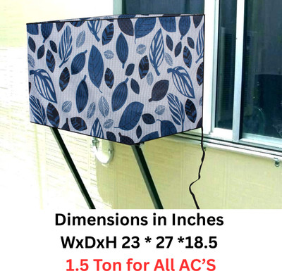 CALIST Air Conditioner  Cover(Width: 58 cm, Blue, Cream)
