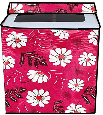 JM Homefurnishings Semi-Automatic Washing Machine  Cover(Width: 97 cm, Pink, White)
