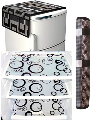 LAPHINO Refrigerator  Cover(Width: 97 cm, BLACK)