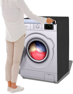 Rubieq Front Loading Washing Machine  Cover(Width: 63 cm, Black)