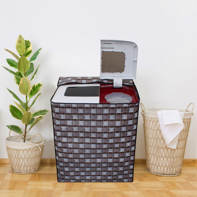 Glassiano Semi-Automatic Washing Machine  Cover(Width: 88.9 cm, Brown, White)
