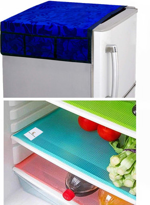 KUBER INDUSTRIES Refrigerator  Cover(Width: 56 cm, Blue)