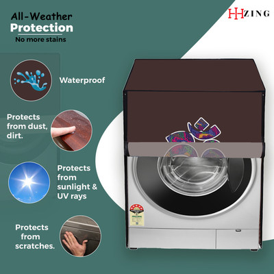 Hizing Front Loading Washing Machine  Cover(Width: 65 cm, Brown, Pink)