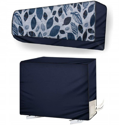Lala Maneet Air Conditioner  Cover(Width: 114.3 cm, Blue Grey Leaf)