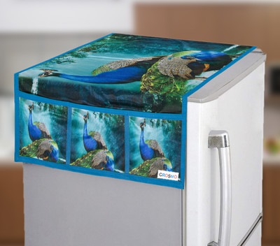 Crosmo Refrigerator  Cover(Width: 56 cm, Blue, Green)