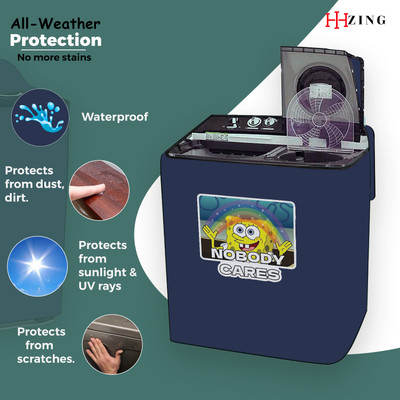 Hizing Semi-Automatic Washing Machine  Cover(Width: 99 cm, Blue, White)