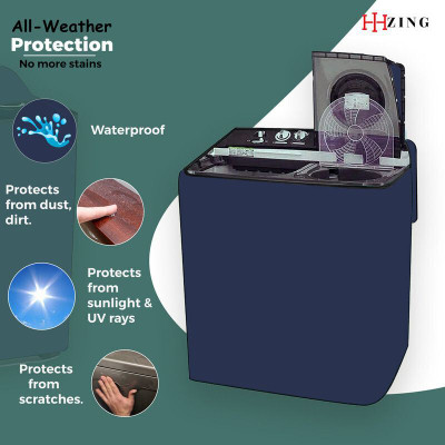 Hizing Semi-Automatic Washing Machine  Cover(Width: 86 cm, Blue)