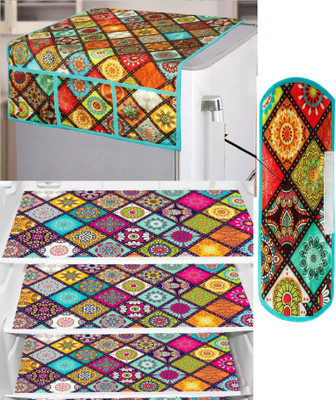 REVEXO Refrigerator  Cover(Width: 53 cm, Multicolor)