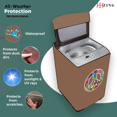 Hizing Top Loading Washing Machine  Cover(Width: 62 cm, Beige)