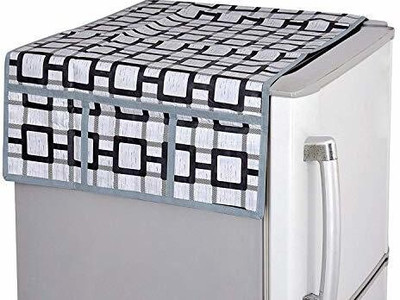 KUBER INDUSTRIES Refrigerator  Cover(Width: 98 cm, Grey)