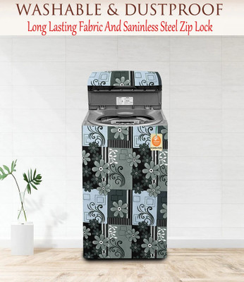 Kanushi Industries Top Loading Washing Machine  Cover(Width: 55 cm, Black, White)