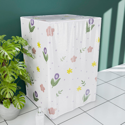 KUBER INDUSTRIES Top Loading Washing Machine  Cover(Width: 63 cm, White & Purple)