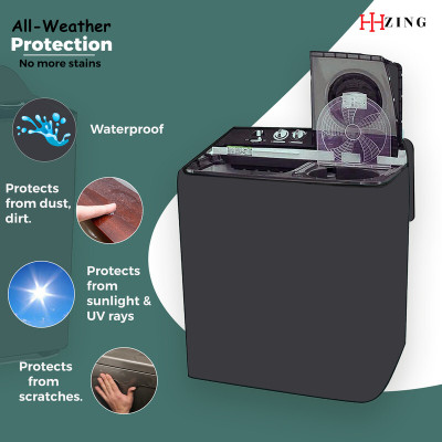 Hizing Semi-Automatic Washing Machine  Cover(Width: 84 cm, Grey)
