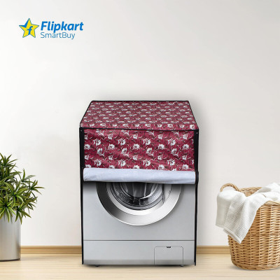 Flipkart SmartBuy Front Loading Washing Machine  Cover(Width: 61 cm, White Maroon)