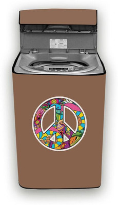 Hizing Top Loading Washing Machine  Cover(Width: 70 cm, Beige, Purple)