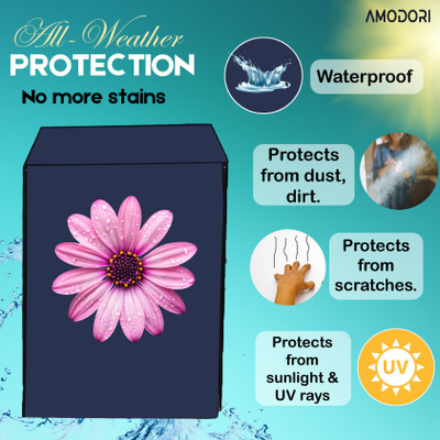 Amodori Front Loading Washing Machine  Cover(Width: 61 cm, Blue, Pink)