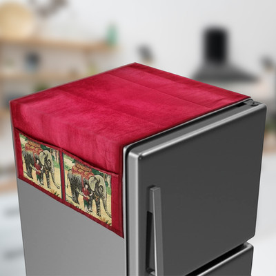 KUBER INDUSTRIES Refrigerator  Cover(Width: 98 cm, Maroon)