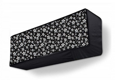 MW PRINTS Air Conditioner  Cover(Width: 111.8 cm, Black, Multicolor)