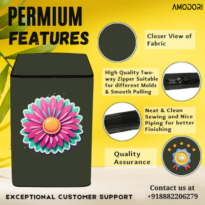 Amodori Top Loading Washing Machine  Cover(Width: 67 cm, Green, Yellow)