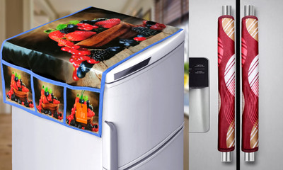 RELOOK INDUSTRIES Refrigerator  Cover(Width: 99 cm, Maroon)