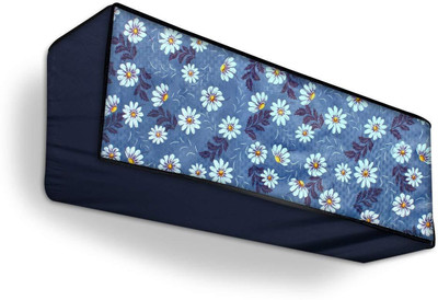 Lala Maneet Air Conditioner  Cover(Width: 88.9 cm, Grey Blue White Flower)