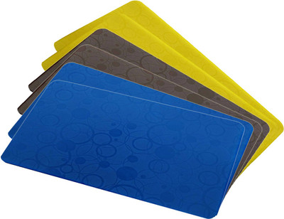 KUBER INDUSTRIES Fridge Mat(Width: 48 cm, Blue ,Brown & Yellow)