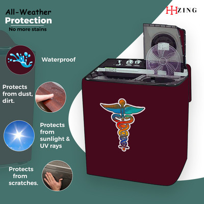 Hizing Semi-Automatic Washing Machine  Cover(Width: 71 cm, Maroon, Blue)