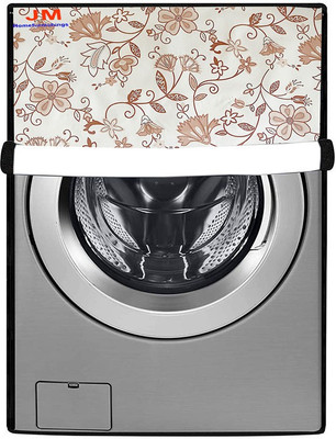JM Homefurnishings Front Loading Washing Machine  Cover(Width: 62 cm, Light Brown, White)