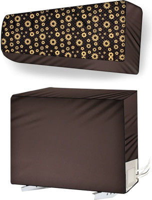 KingMatters Air Conditioner  Cover(Width: 113 cm, BROWN, BEIGE, MULTICOLOR)
