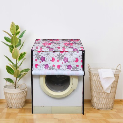 Glassiano Front Loading Washing Machine  Cover(Width: 60.96 cm, White, Pink)