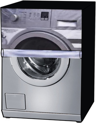 KVAR Front Loading Washing Machine  Cover(Width: 70 cm, TRANSPARENT, Black)