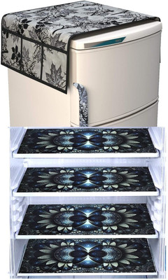 RichBox Refrigerator  Cover(Width: 54 cm, Black, Black)