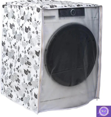 Huma Collections Front Loading Washing Machine  Cover(Width: 63 cm, Half White, Grey)