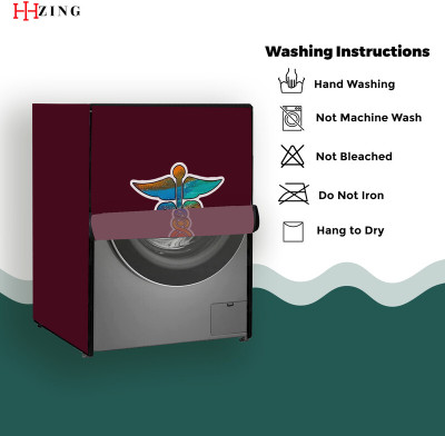 Hizing Front Loading Washing Machine  Cover(Width: 63 cm, Maroon, Blue)