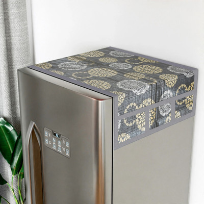 KUBER INDUSTRIES Refrigerator  Cover(Width: 98 cm, Grey)