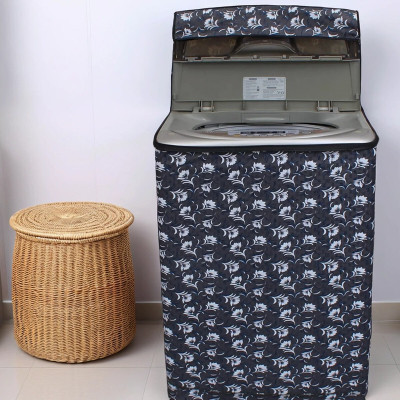 SANRAKSSHAN Top Loading Washing Machine  Cover(Width: 58.42 cm, White, Grey)