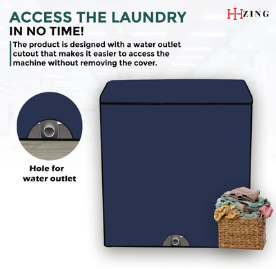 Hizing Semi-Automatic Washing Machine  Cover(Width: 73 cm, Blue, Multicolor)