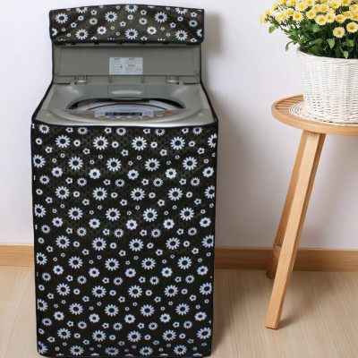 SANRAKSSHAN Top Loading Washing Machine  Cover(Width: 58.42 cm, Black, White)