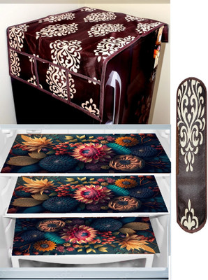 Flipkart SmartBuy Refrigerator  Cover(Width: 64 cm, Brown, Beige)