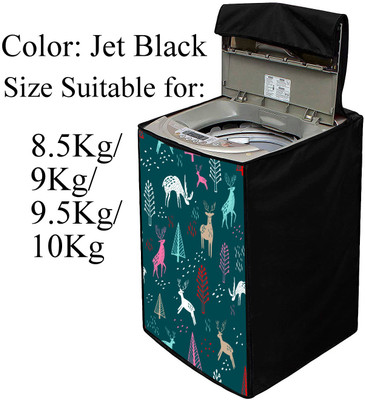 Declooms Top Loading Washing Machine  Cover(Width: 64 cm, Black)