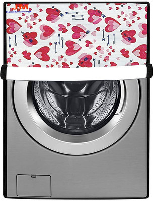 JM Homefurnishings Front Loading Washing Machine  Cover(Width: 70 cm, Pink, White)
