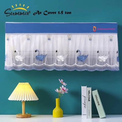 DARSHANAM WORLD Air Conditioner  Cover(Width: 97 cm, WHITE, blue)