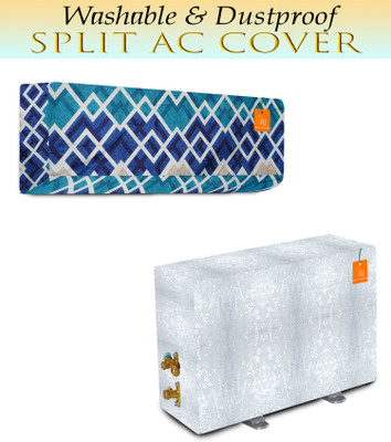 RELOOK INDUSTRIES Air Conditioner  Cover(Width: 112 cm, Blue, trasparent)