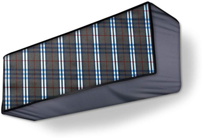 KingMatters Air Conditioner  Cover(Width: 33.02 cm, Blue Check)