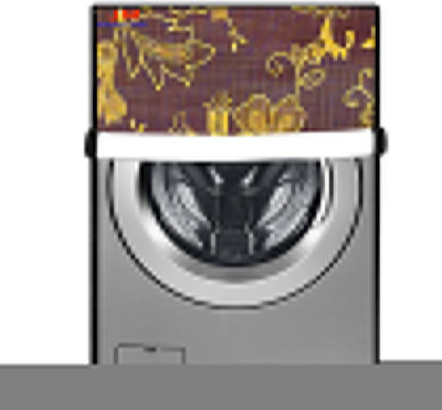 JM Homefurnishings Front Loading Washing Machine  Cover(Width: 61 cm, Dark Brown, Gold)